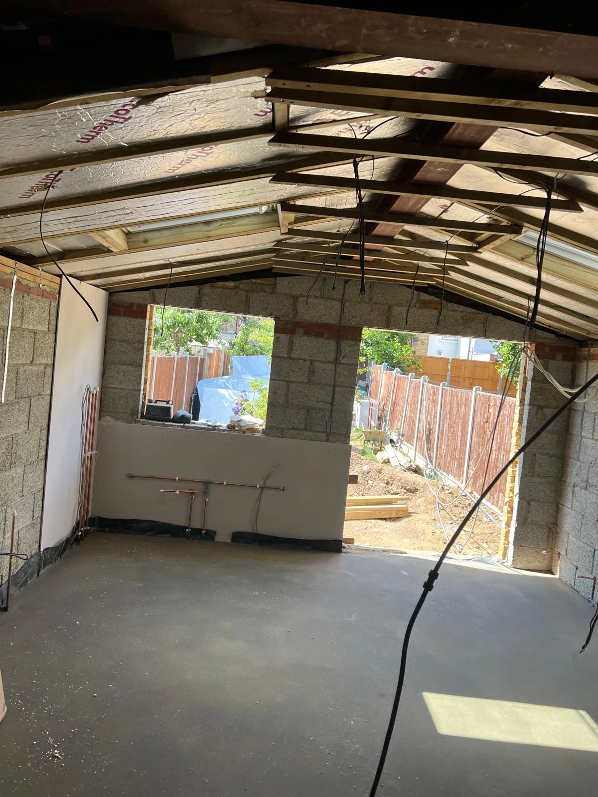 Interior extension shell under construction – B.Atlas Construction