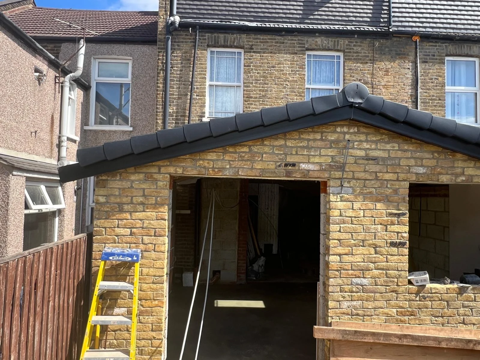 Brick house extension front view – B.Atlas Construction